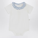 Teddy & Minou White romper with Liberty fabric collar