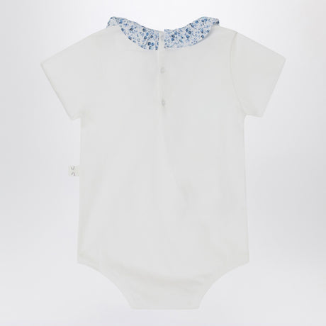 Teddy & Minou White romper with Liberty fabric collar