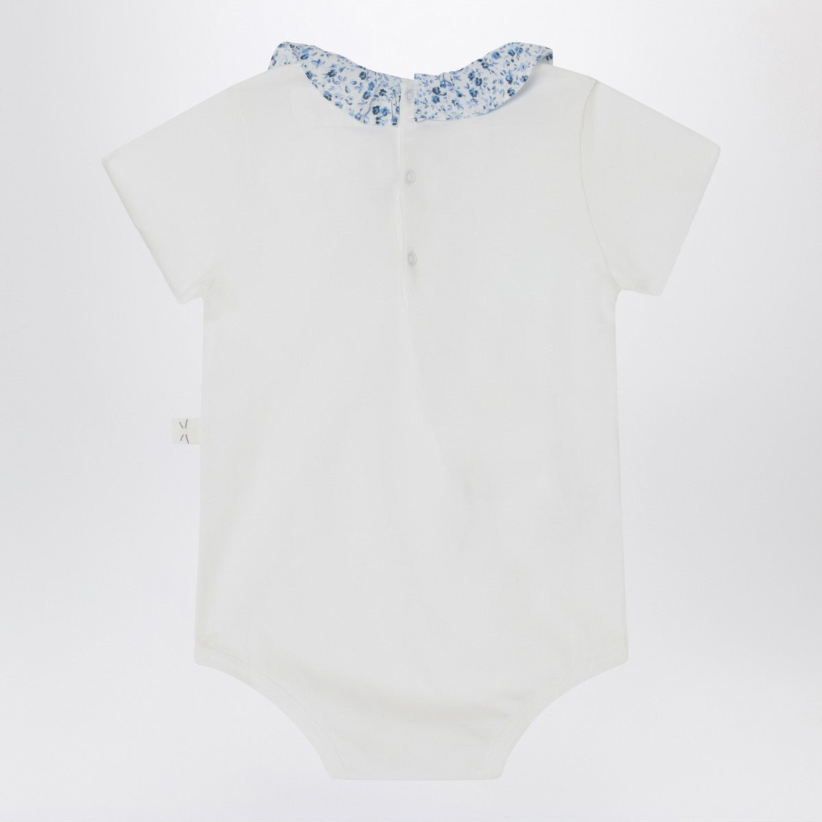 Teddy & Minou White romper with Liberty fabric collar
