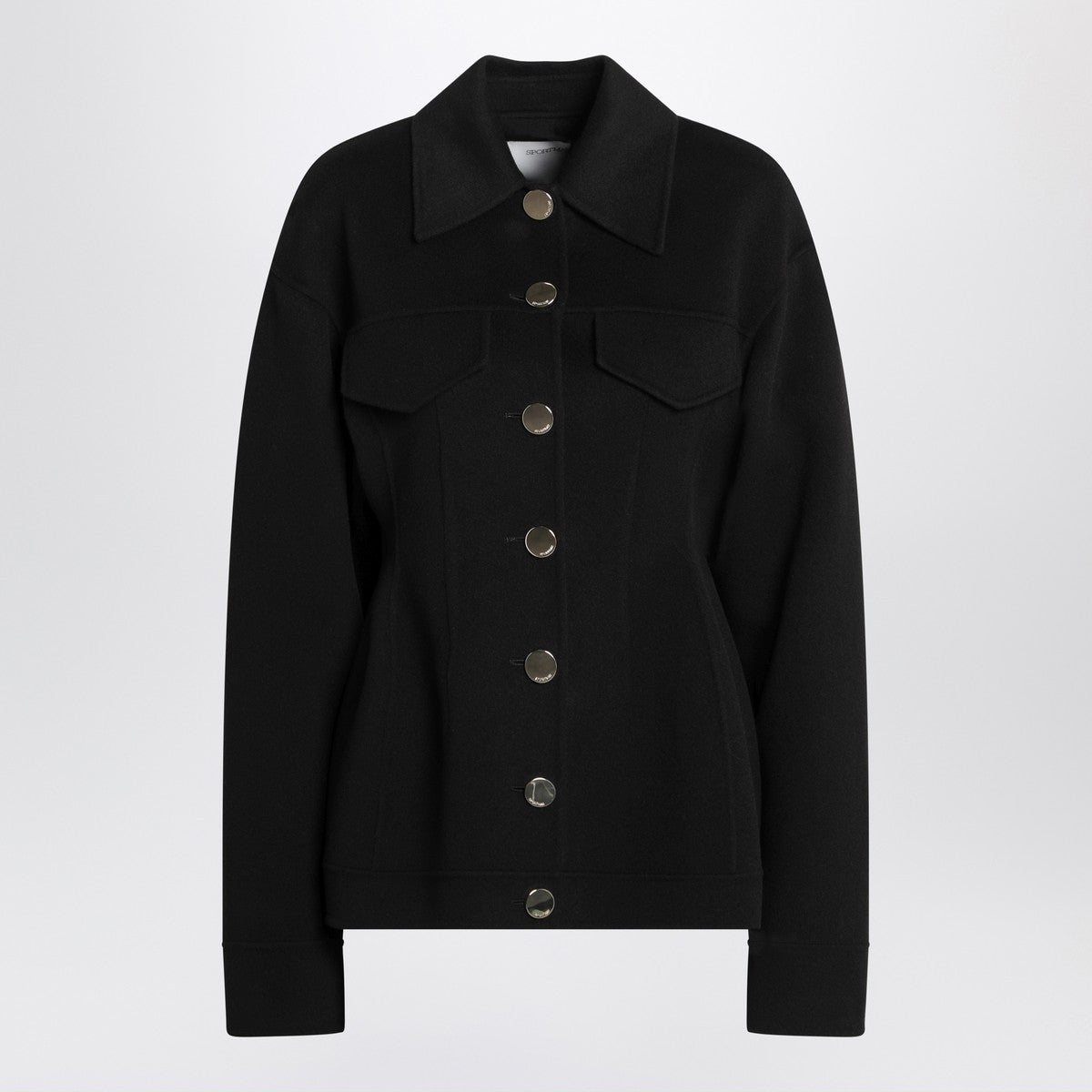 Sportmax Single-breasted black wool jacket
