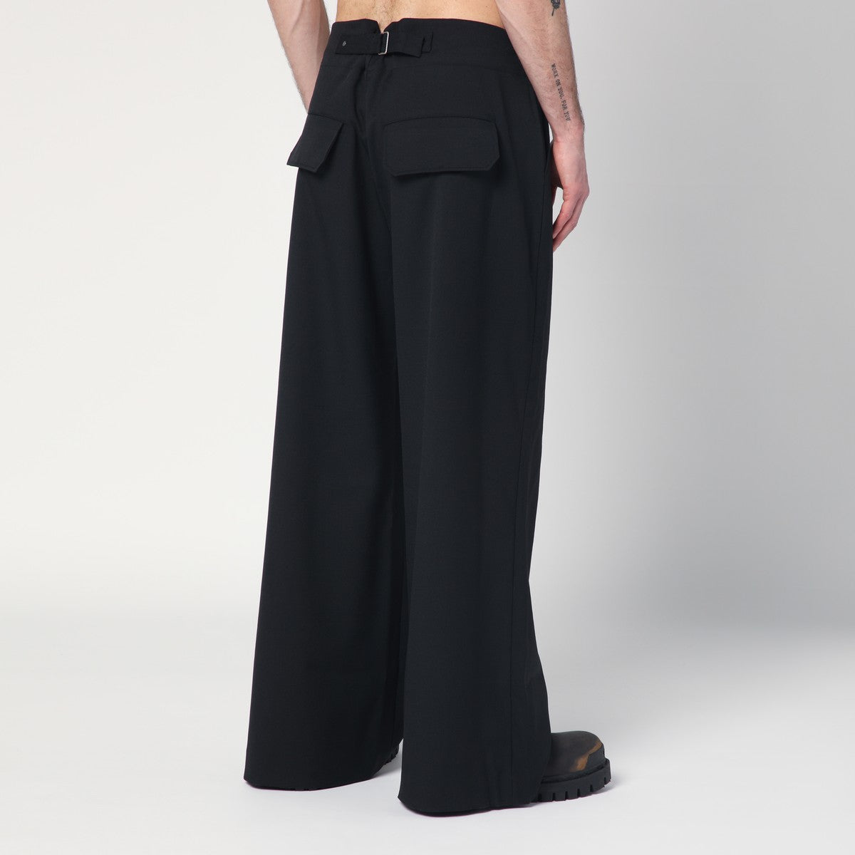 Entire Studios Wide black wool-blend trousers