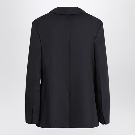 S Max Mara Double-breasted jacket in midnight blue crêpe wool