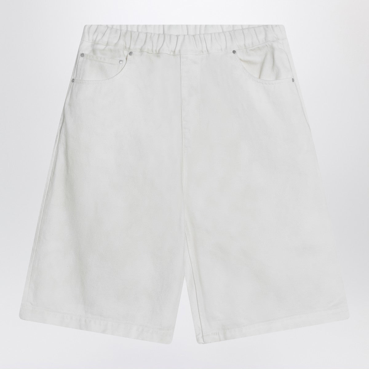 Entire Studios Wide white bermuda shorts in cotton