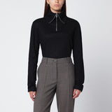 Entire Studios Black wool zip-collar top
