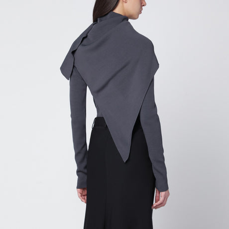 Entire Studios Grey turtleneck sweater with cape detail
