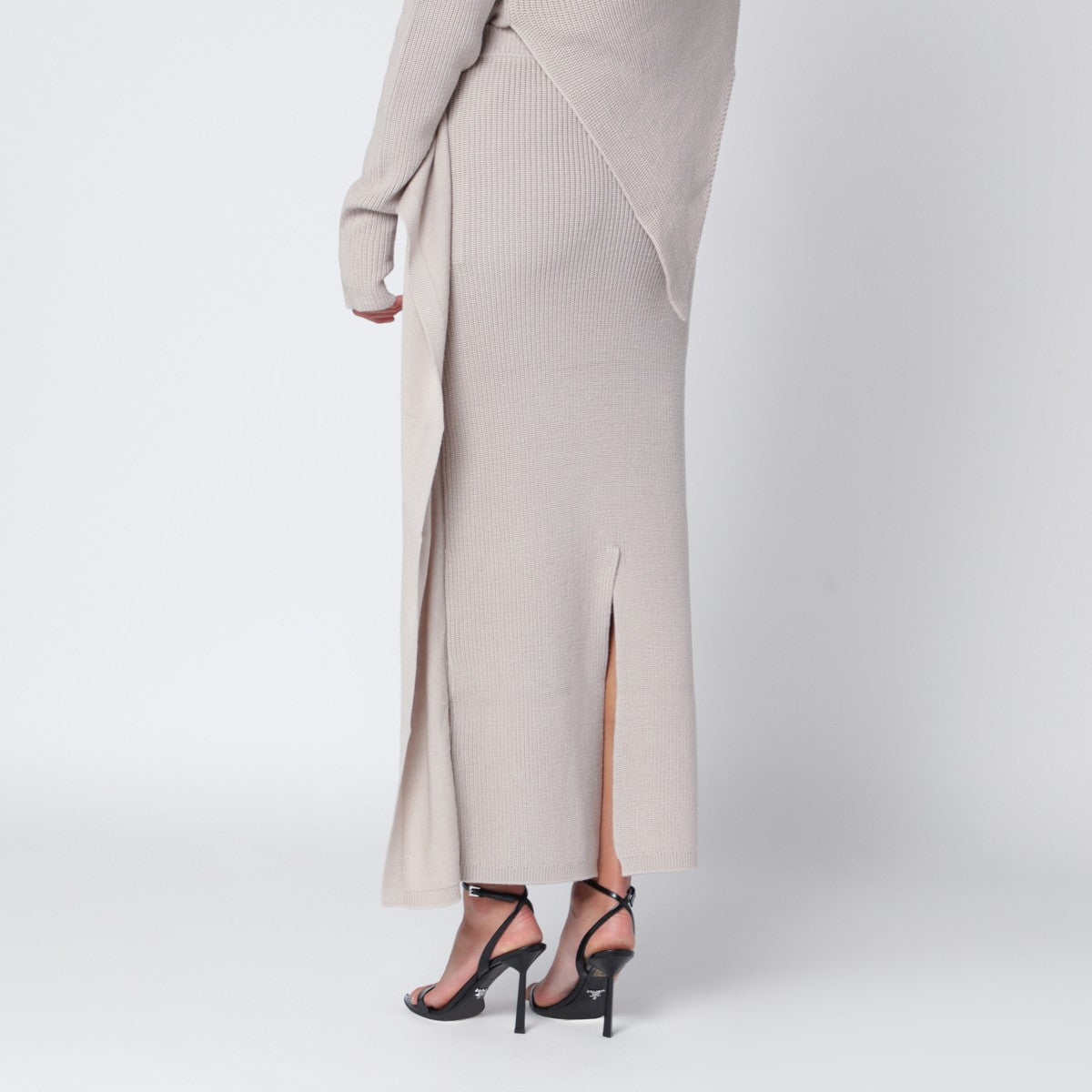 Entire Studios Light beige long wool skirt