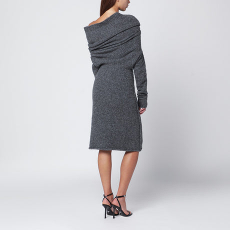 Entire Studios Smoke grey wool-blend one-shoulder dress