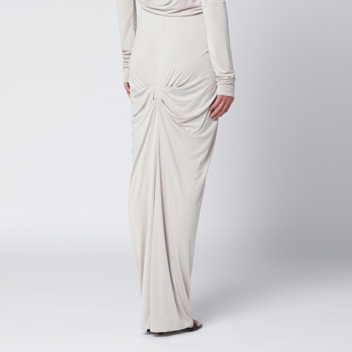Entire Studios Ivory draped long skirt