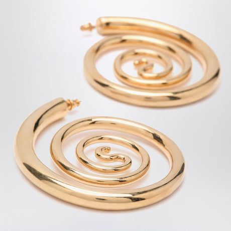 Panconesi Spiral Serpent Hoops gold earrings