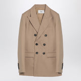 Ami Paris Sand-coloured double-breasted jacket in wool