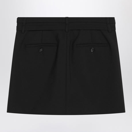 Sportmax Black mini skirt in wool