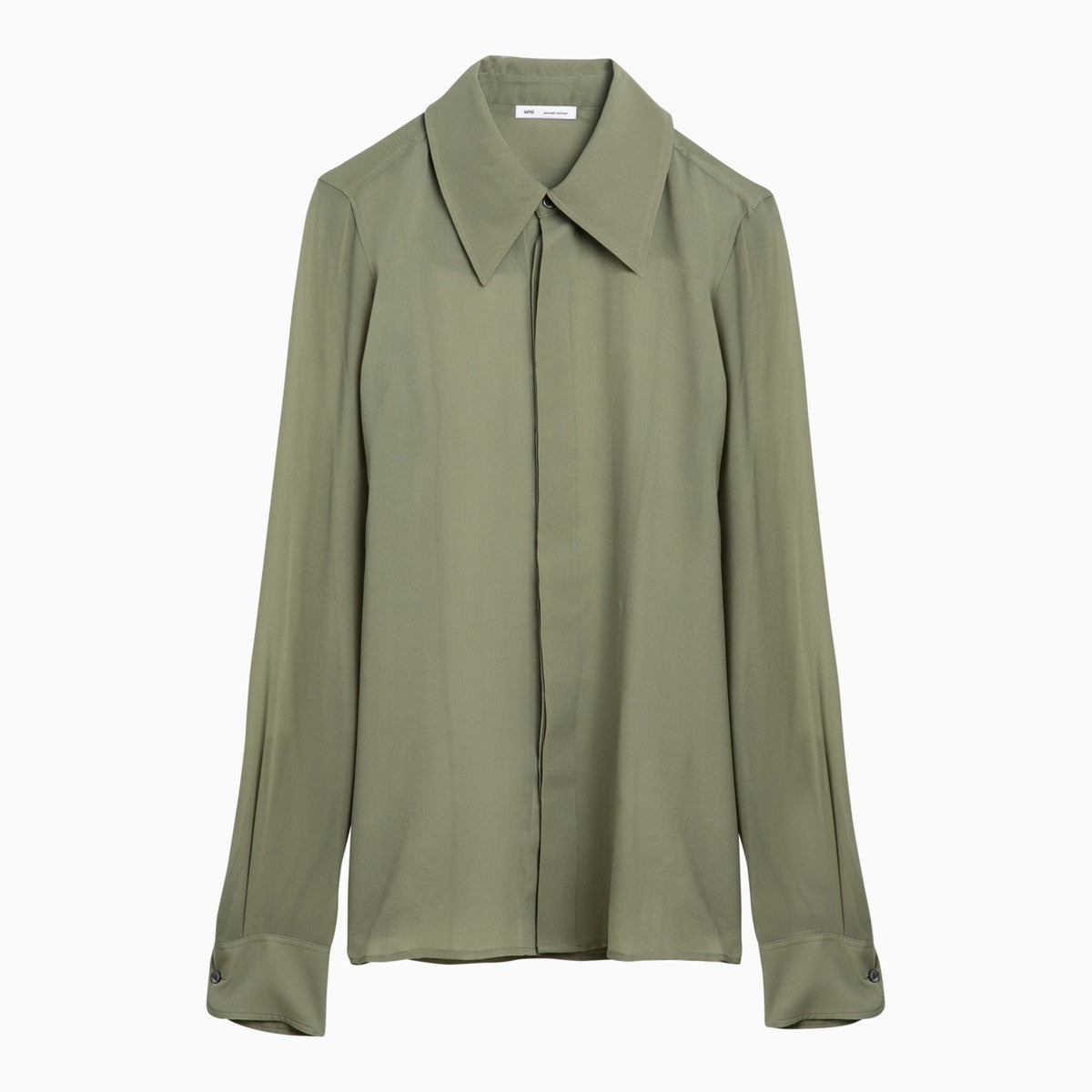 Ami Paris Olive green silk shirt