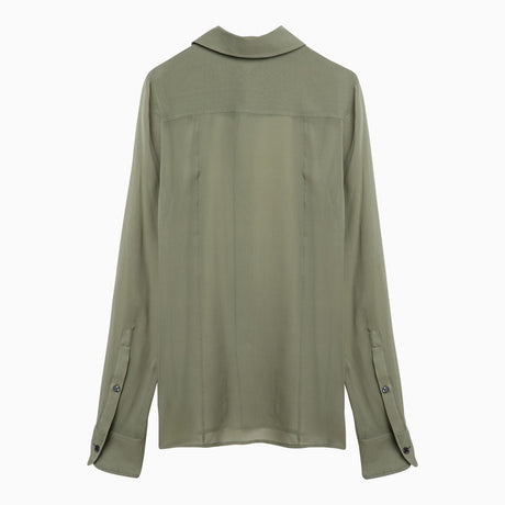 Ami Paris Olive green silk shirt