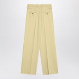 Ami Paris Wide lime-coloured wool trousers