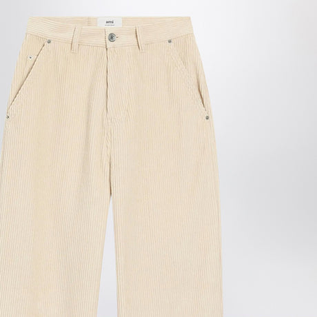 Ami Paris Ivory corduroy trousers