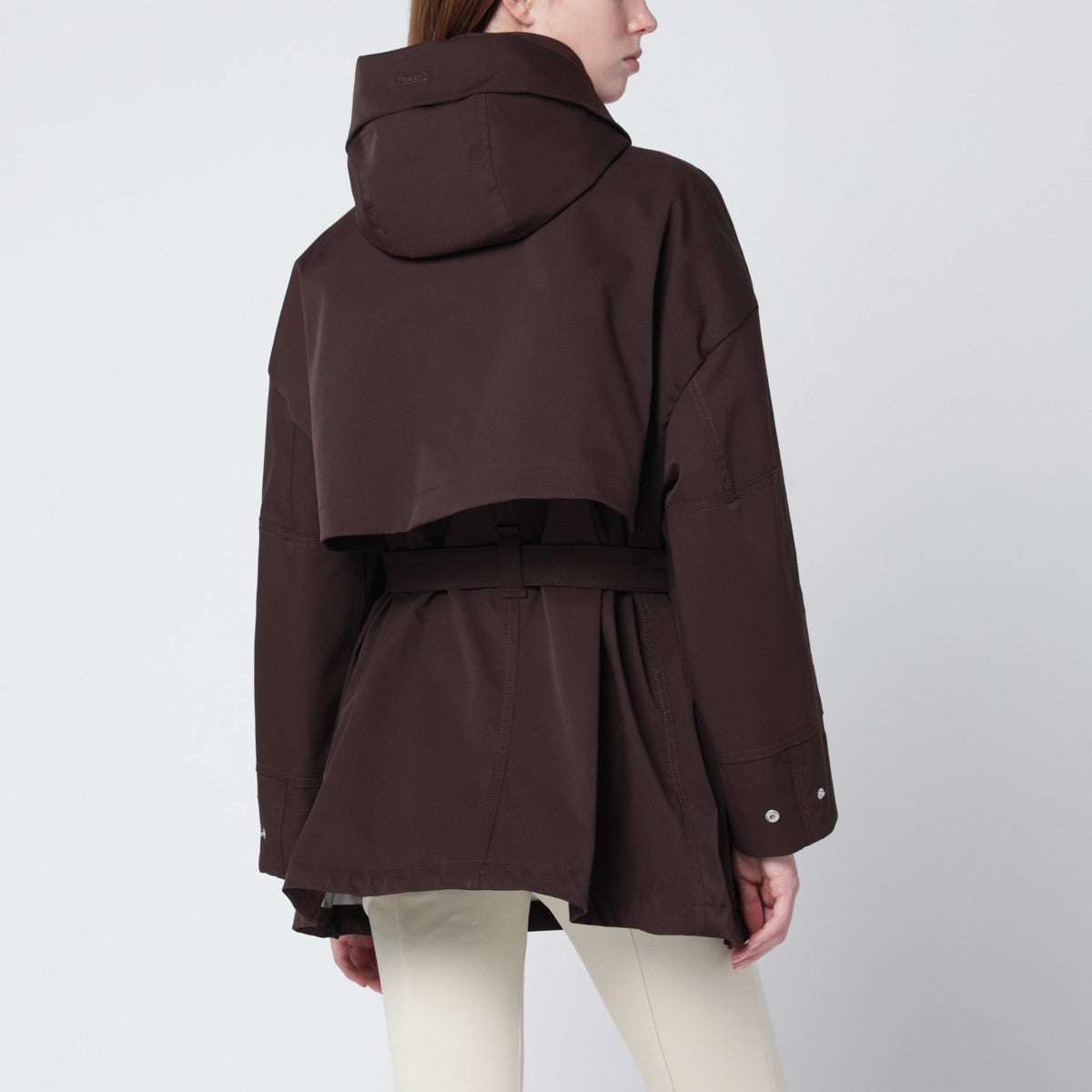 HERNO Short Laminar coffee-colored parka