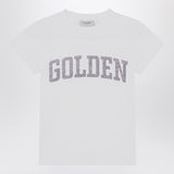 Golden Goose White T-shirt with Glitter Logo