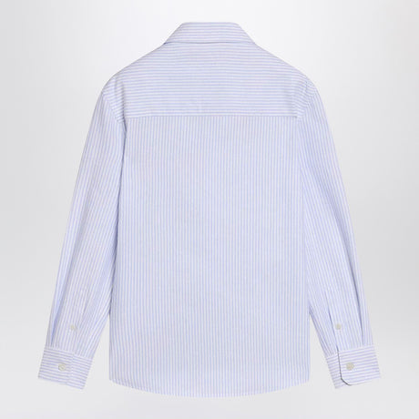 Golden Goose White/blue striped shirt with logo