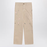 Golden Goose Beige trousers with splatter details