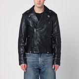Golden Goose Black leather jacket with a glossy effect