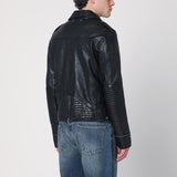 Golden Goose Black leather jacket with a glossy effect