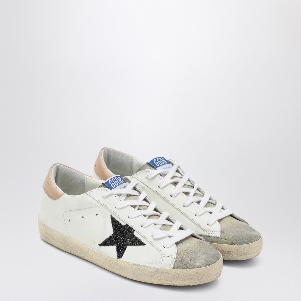 Golden Goose Sneaker Super-Star white/pink/black with glitter