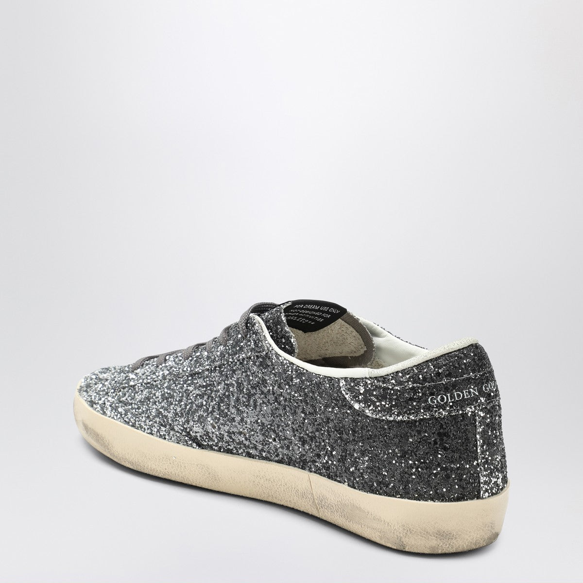 Golden Goose Silver/Black Glitter Super-Star Sneakers