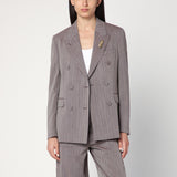 Golden Goose Light brown double-breasted jacket in chevron wool blend