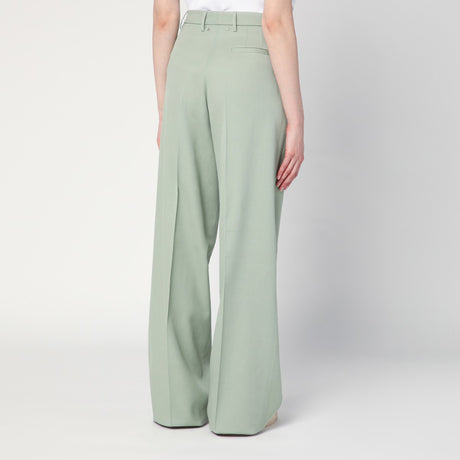 Golden Goose Wide-leg light green wool trousers