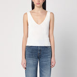 Golden Goose Ribbed ivory tank top