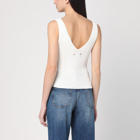 Golden Goose Ribbed ivory tank top