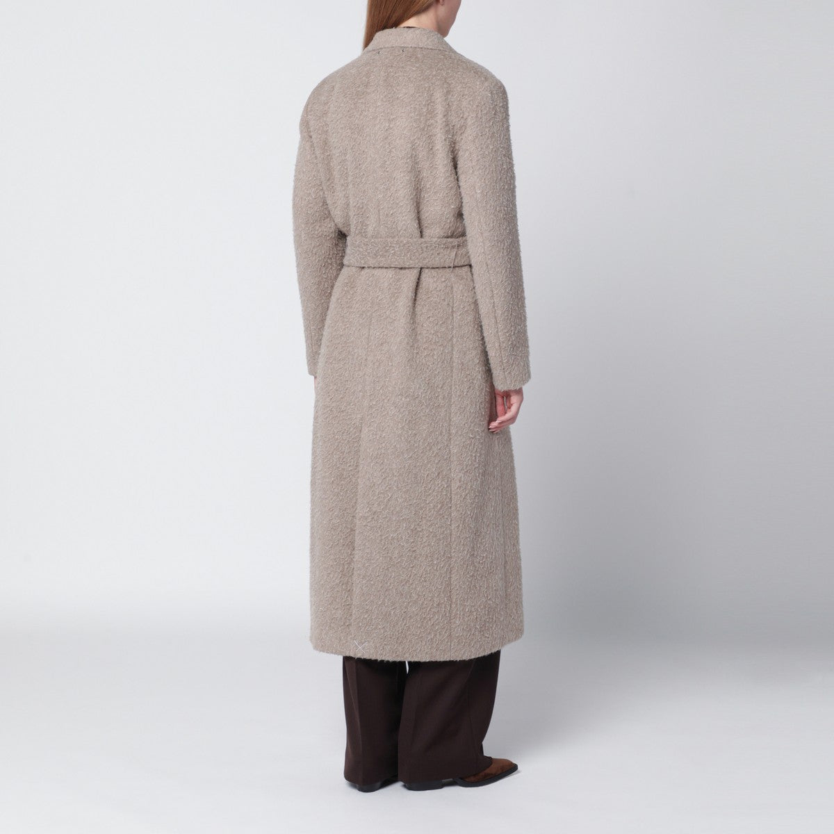 Golden Goose Greige wool-blend belted coat