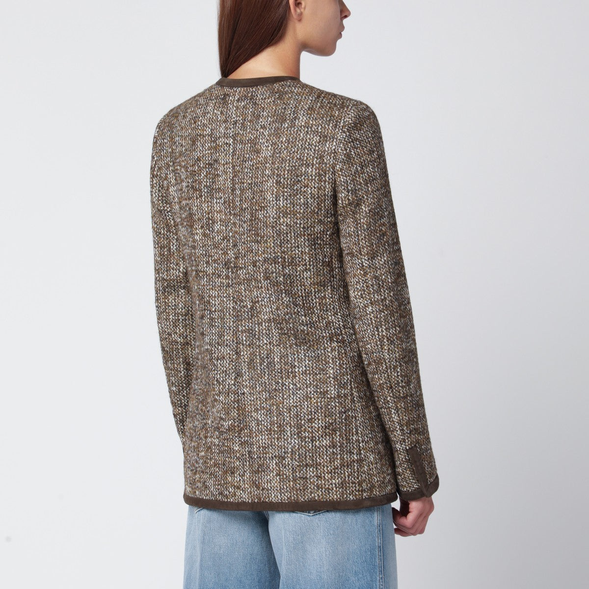 Golden Goose Coffee-colored wool tweed jacket