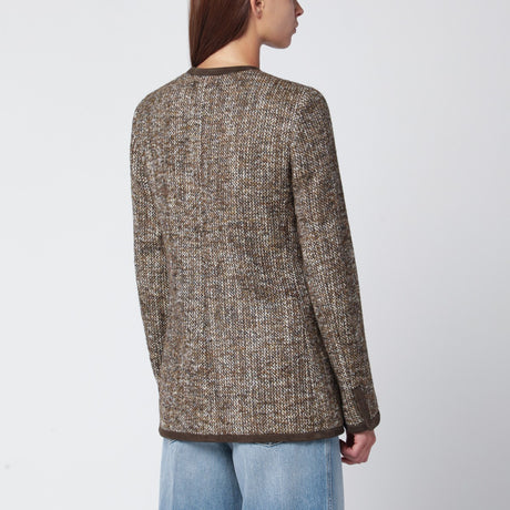 Golden Goose Coffee-colored wool tweed jacket