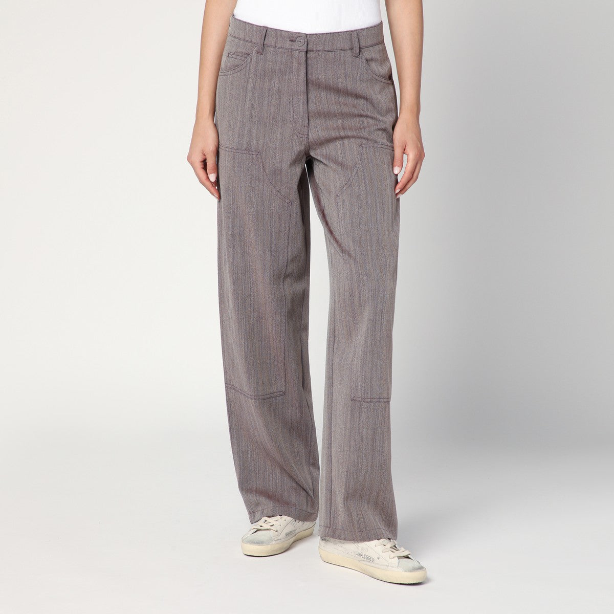 Golden Goose Light brown pants in chevron wool blend