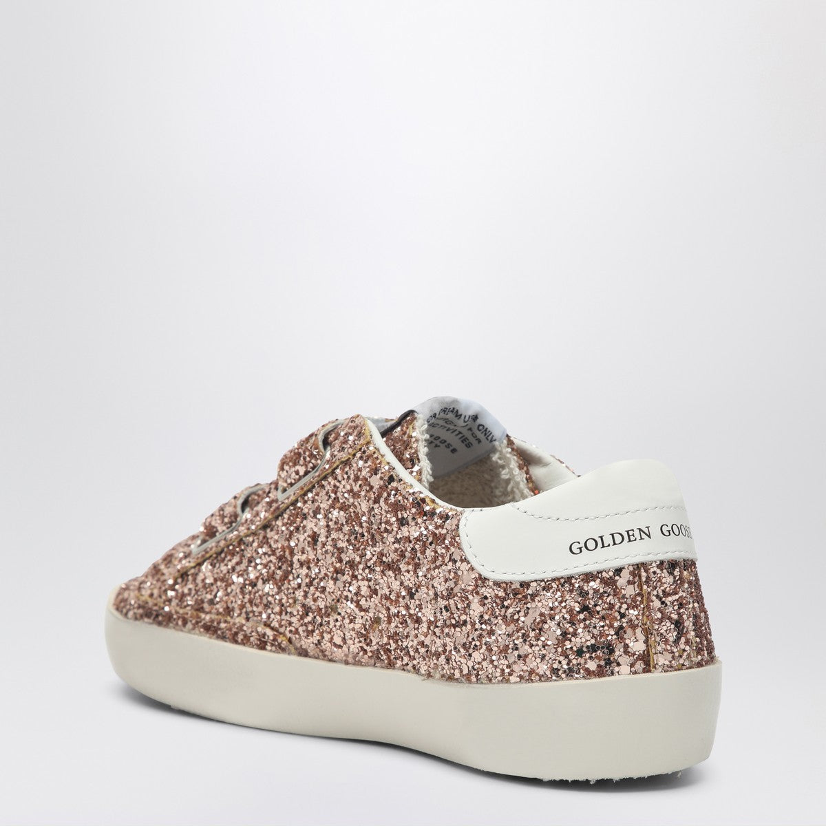 Golden Goose Old School low trainer in peach/white glitter