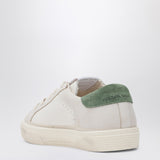 Golden Goose White/beige leather and green suede Super-Star sneakers