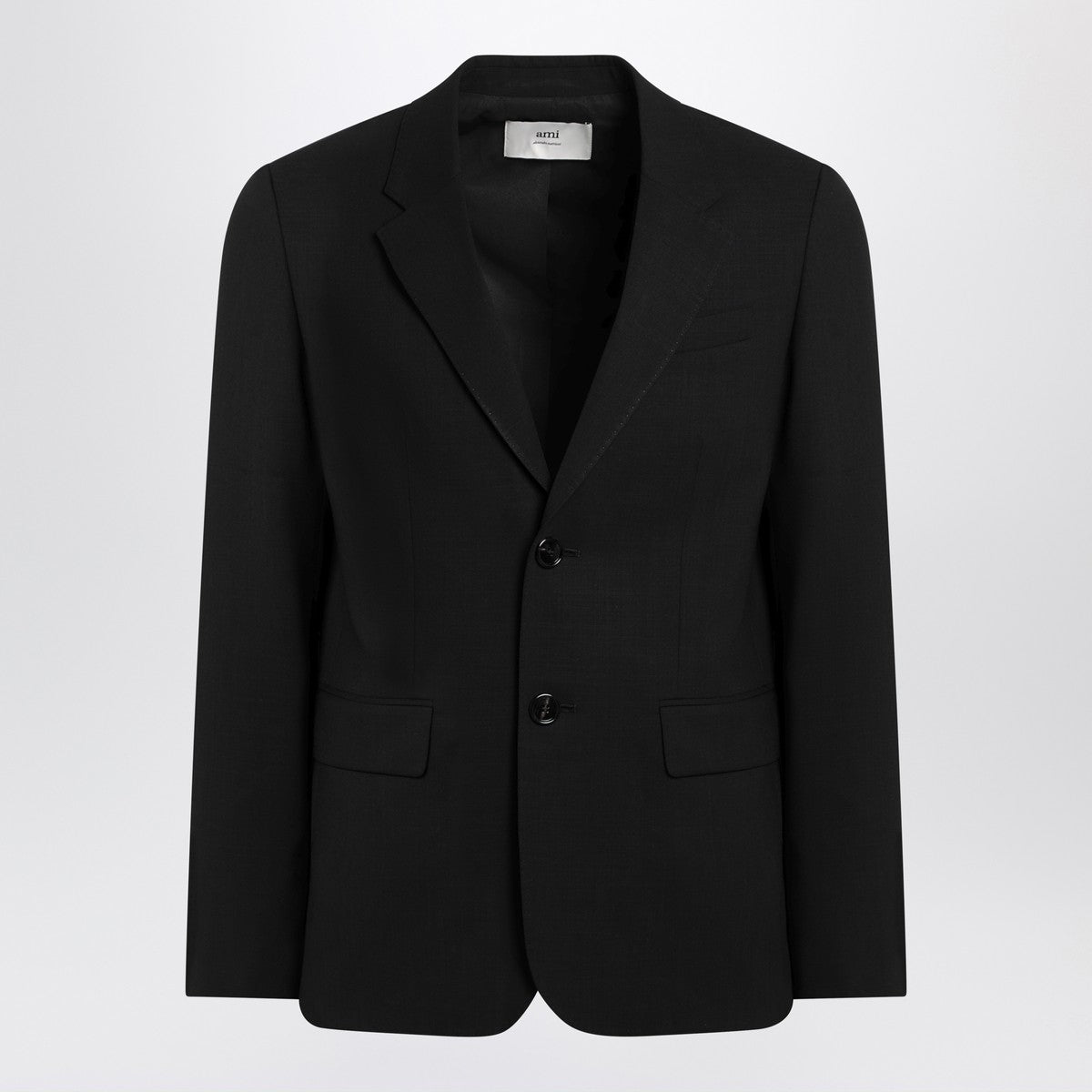 Ami Paris Single-Breasted Jacket Black Wool