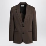 Ami Paris Single-breasted olive black wool jacket