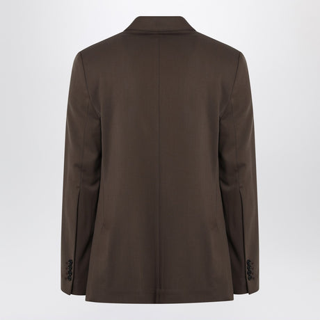 Ami Paris Single-breasted olive black wool jacket