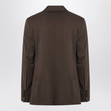 Ami Paris Single-breasted olive black wool jacket