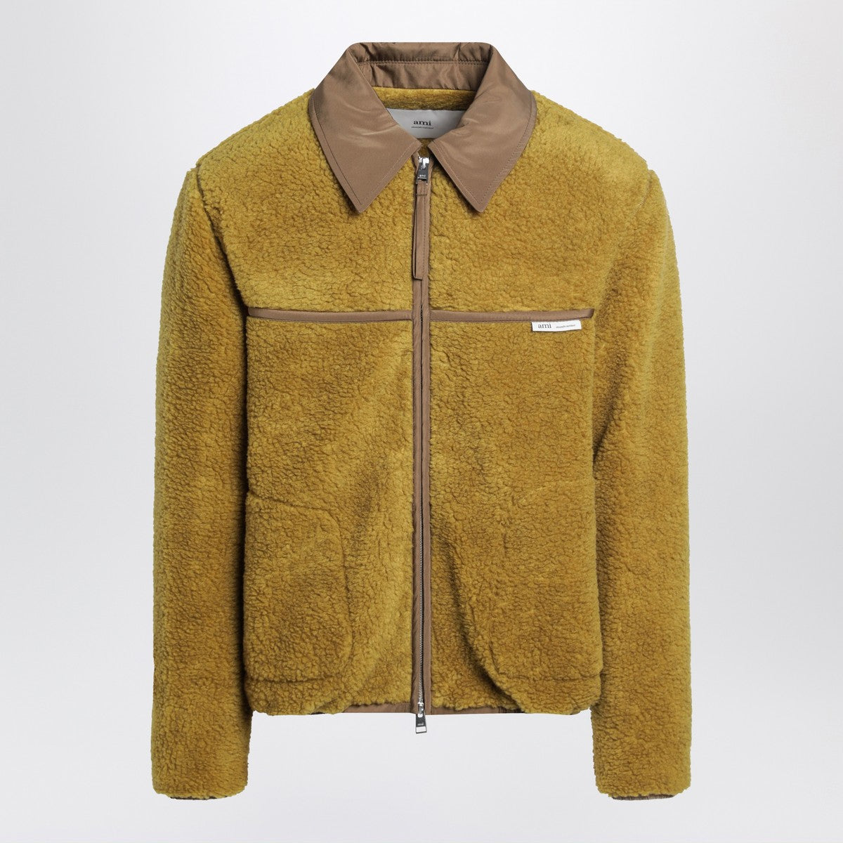 Ami Paris Acid green shearling bomber