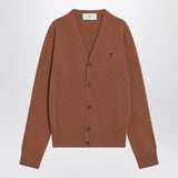 Ami Paris Hazelnut-coloured Ami De Coeur cardigan