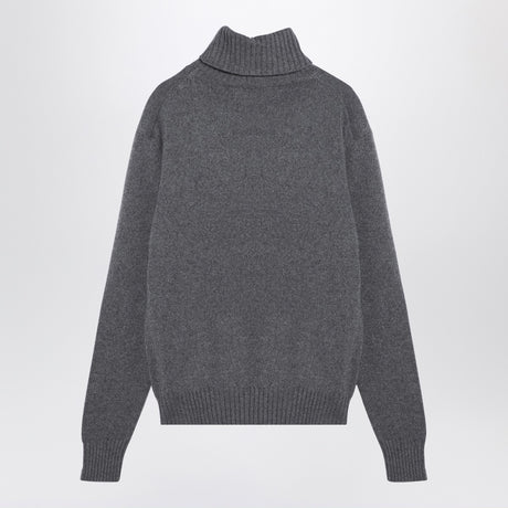 Ami Paris Light grey cashmere turtleneck jumper