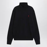 Ami Paris Navy blue turtleneck sweater Ami De Coeur