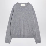 Ami Paris Gray Ami De Coeur sweater in wool and silk