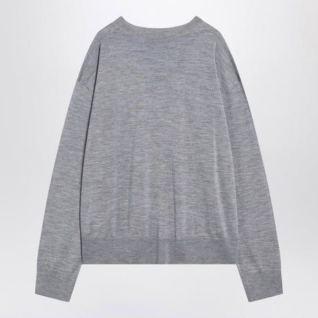 Ami Paris Gray Ami De Coeur sweater in wool and silk