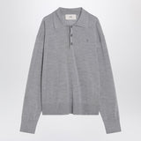 Ami Paris Grey wool and silk polo Ami De Coeur