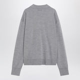 Ami Paris Grey wool and silk polo Ami De Coeur