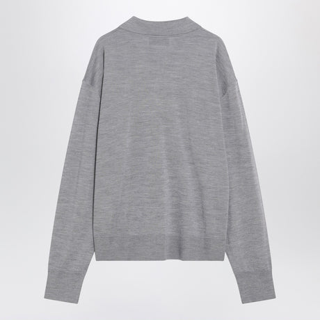 Ami Paris Grey wool and silk polo Ami De Coeur